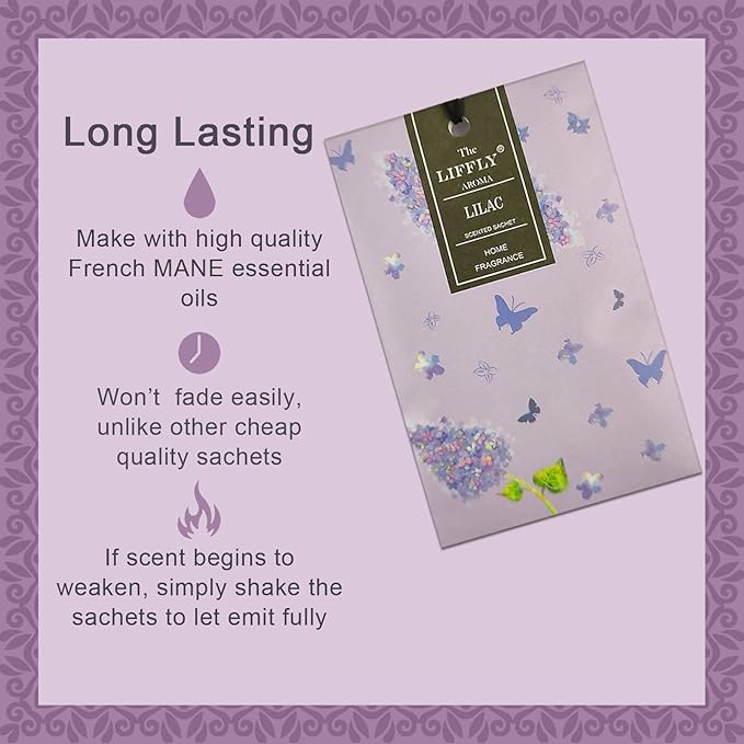 14 Packs Lilac Scented Sachets Bag for Drawers and Closets