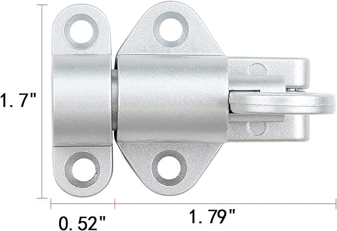 4 Packs Self-Closing Latches，Silver Gray Spring Door Lock，Resilient Bolt Latch - Image 2