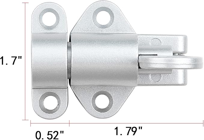 8 Packs Self-Closing Latches，Silver Gray Spring Door Lock，Resilient Bolt Latch Aluminum Alloy Safety Automatic Spring Barrel Slide Door Lock with Screws,Used for Gate,Window and Cabinet etc