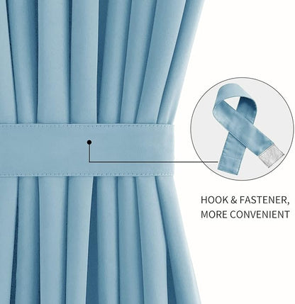 DWCN French Door Curtains – Rod Pocket Thermal Blackout Curtain - Image 2