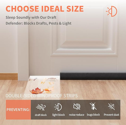 Door Draft Stopper for Bottom of Door, Under Door Gap Filler/Seal for Big Gap - Image 2