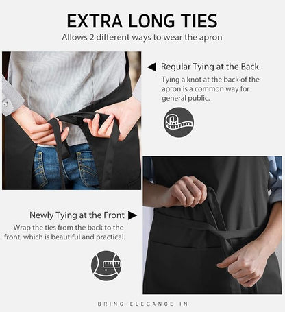 Syntus Apron for Men Women, Adjustable Cooking Kitchen Chef Aprons - Image 6