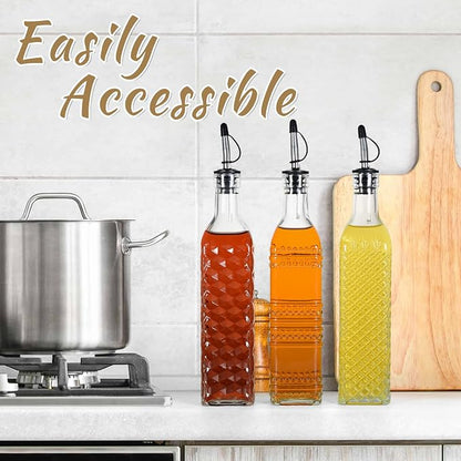 3-Pack Glass Oil Dispensers 500ML/17OZ, Oil and Vinegar Bottles Set - Image 6