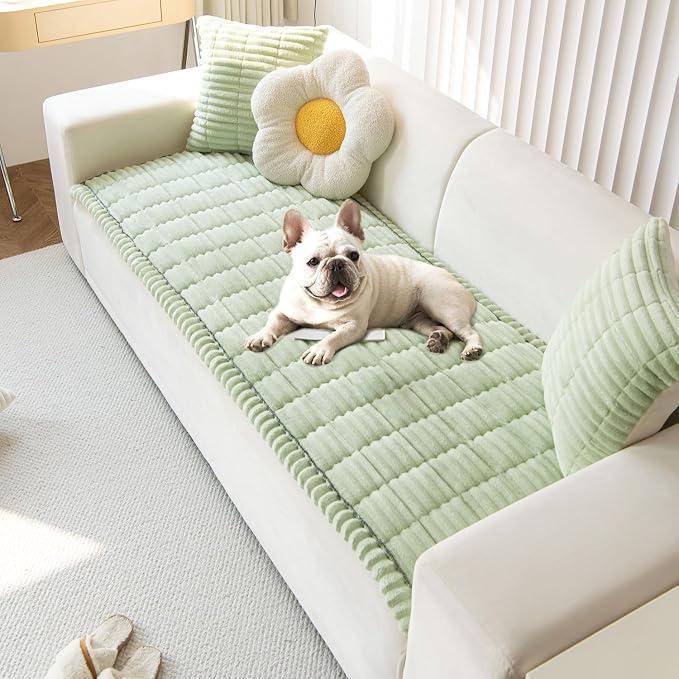 OTOB Couch Cover for Dogs Washable, Non Slip Plush Sofa Covers for 3 Cushion by OTOB