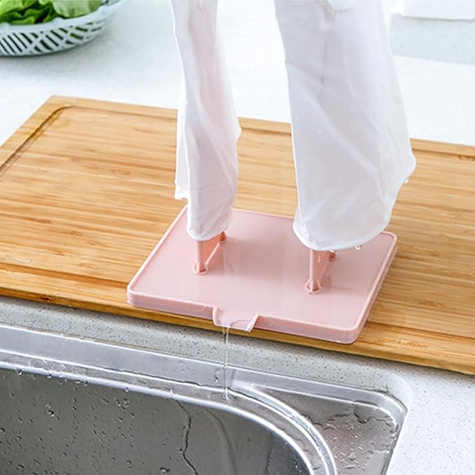 Pink Glove Holder 15x12x34cm Multifunctional Rubber Glove Drainer Towel Storage Rack Drying Rack Creative Kitchen Tools 1PCS