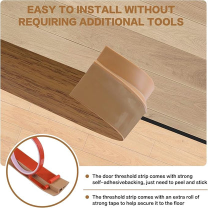Floor Transition Strip Vinyl Door Threshold Ramp Self Adhesive Carpet Edging - Image 2