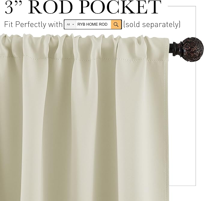RYB HOME Bathroom Window Curtains - Image 2