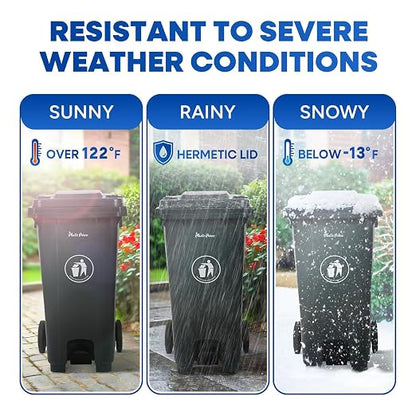 32 Gallon Step-On Large Outdoor Trash Can - Image 8