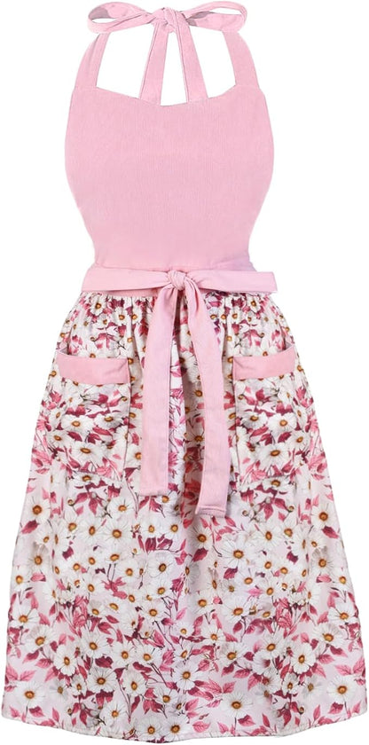 Cute Floral Aprons for Women by HYVOROS