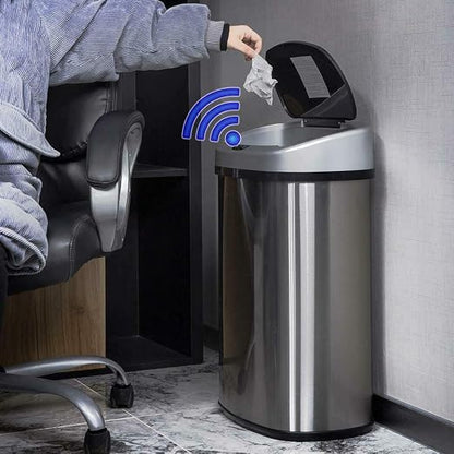 Dkeli 13 Gallon Automatic Motion Sensor Trash Can, Stainless Steel Touchless - Image 2