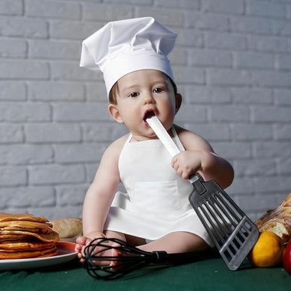 2PCS Baby Chef Outfit Set, Baby Apron and Chef Hat - Image 5