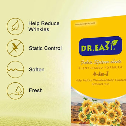 DR.EASY Dryer Sheets Plant Based Formula 252 Ct Fabric Softener sheets - Image 8