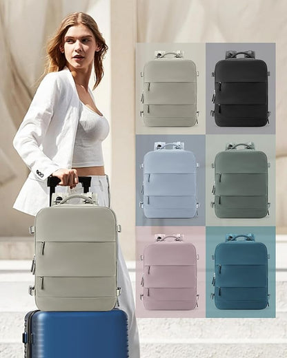 coowoz Large Travel Backpack Carry On for Women Man Waterproof Gym Backpacks with Laptop Compartment Mochila de Viaje Teacher Personal Item Backpack Rucksack Airplane Accessories Must Haves(Brown)