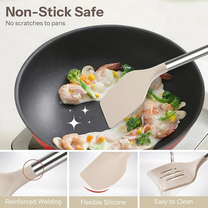 NCUE Silicone Cooking Utensils Set, Food Grade Silicone and Stainless Steel - Image 6