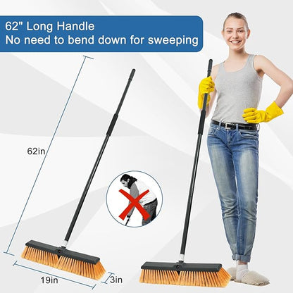 PBHEPJ 18 Inchs Push Broom Outdoor Heavy Duty, Shop Broom - Image 2