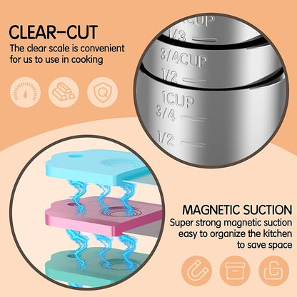 Magnetic Measuring Cups, 6 Stainless Steel Nesting Measuring Cup Set - Image 2