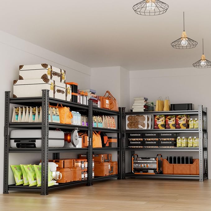 Storage Shelves Heavy Duty 2 PCS, 4-tier Adjustable Metal Industrial Utility - Image 6