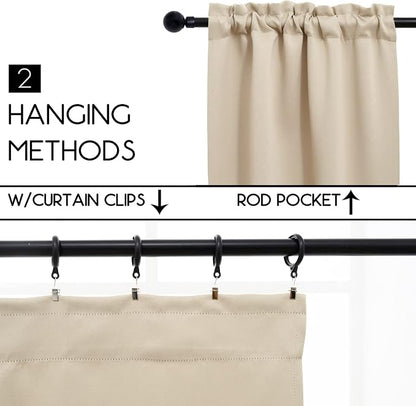Pickluc Cafe Curtain 24 Inches Length, Rod Pocket Kitchen Curtain, Short - Image 2