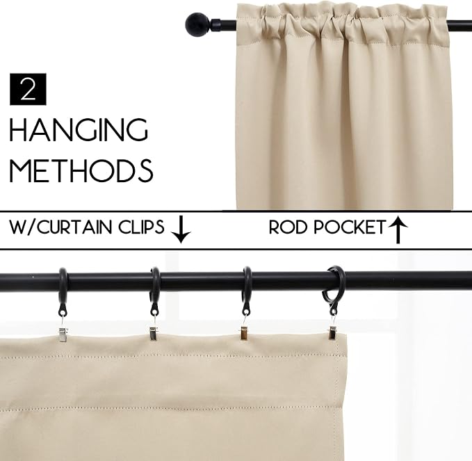 Pickluc Cafe Curtain 30 Inches Length, Rod Pocket Kitchen Curtain, Short - Image 2