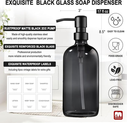 GMISUN Black Soap Dispenser, 2 Pack Hand Soap Dispensers - Image 3