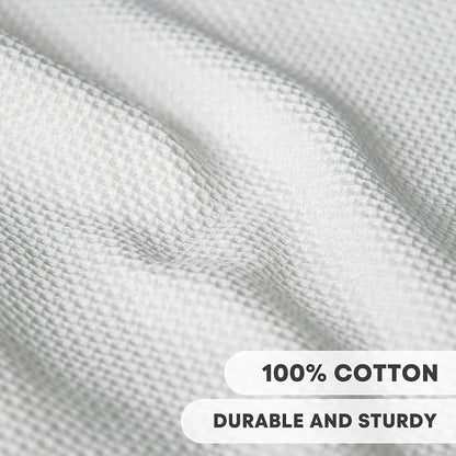 Artoid Mode 100% Cotton White Dark Grey Waffle Weave Kitchen Dish Cloths - Image 2