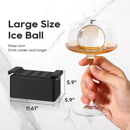Mooues Clear Ice Cube Maker, 8 Large Whiskey Ice Cubes Mold, 2 Inch Silicone - Image 3