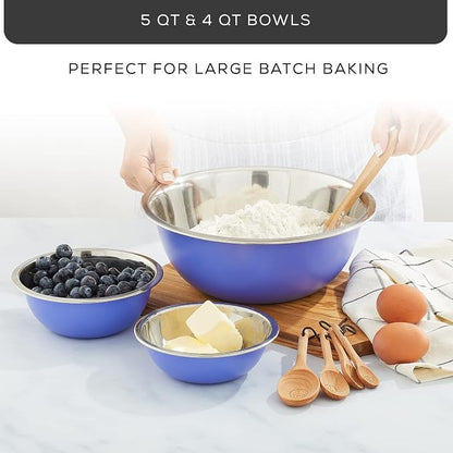 JoyJolt Stainless Steel Mixing Bowl Set of 6-5qt to 0.5qt Nesting Bowls - Image 7