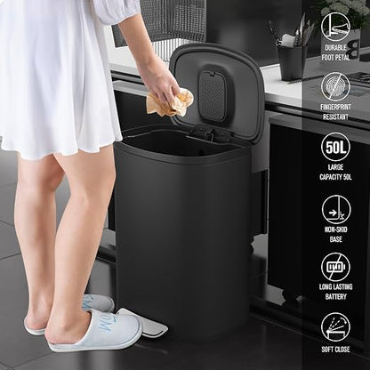 13 Gallon Stainless Steel Foot Pedal Large Trash Can - Image 7