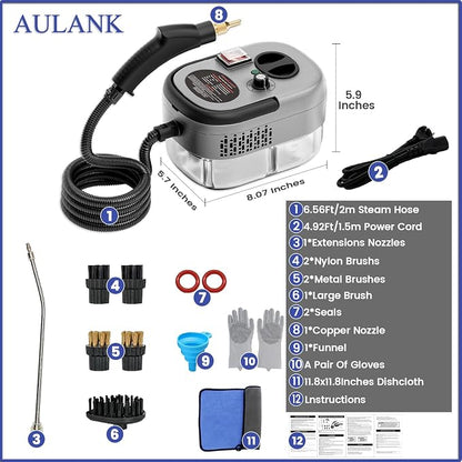 2500W Handheld Steam Cleaner, Portable Car Steamer - Image 6