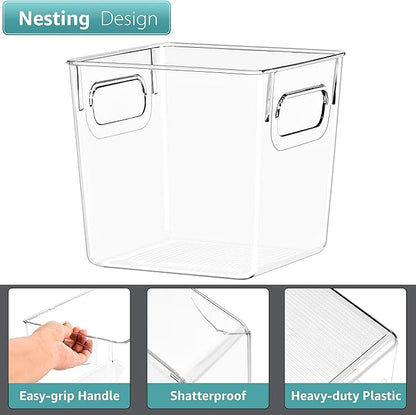 Sorbus 8 Pack Small Clear Plastic Storage Bins, Refrigerator, Under Sink - Image 4
