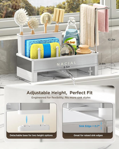 Nacial Sponge Holder for Kitchen Sink, Sink Caddy Organizer - Image 4