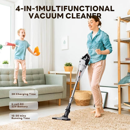 TECBOT Cordless Vacuum Cleaner, 12000 Pa Powerful Stick Vacuum - Image 2