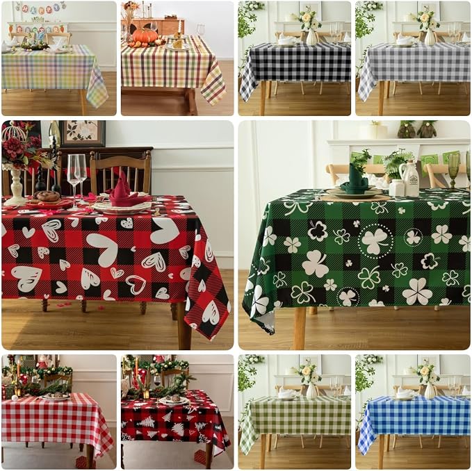 Waterproof Plaid Tablecloth Fabric - Image 5