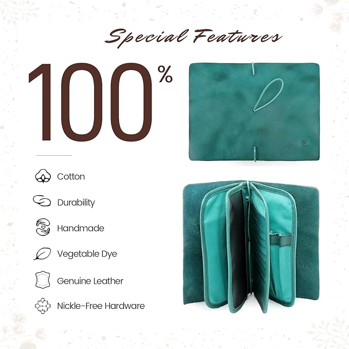 Genuine Leather Nomad Organizer Travel Wallet | Women's Wallet Clutch Passport Holder