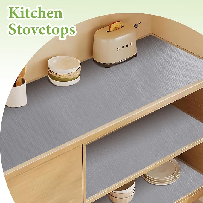 Shelf Liners for Kitchen Cabinets 23.6in x 30FT Non Adhesive Drawer Liner Grey - Image 3