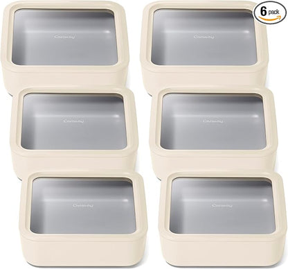 Caraway 6pc Glass Food Storage Set – 10 Cup Food Containers by Caraway