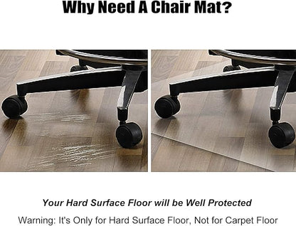 Azadx Office Chair Mat for Hardwood Floor and Tile Floor 30 x 48'', Plastic Mat - Image 4