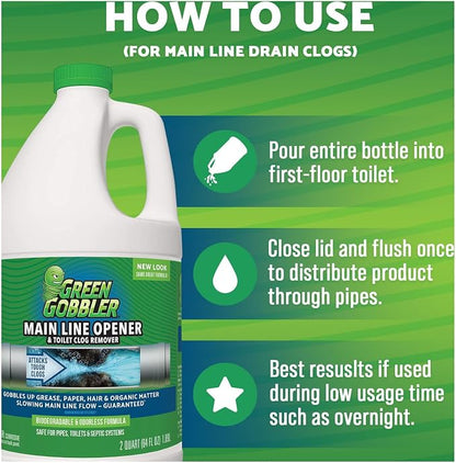 Green Gobbler Ultimate Main Drain Opener | Drain cleaner Hair Clog Remover | - Image 4