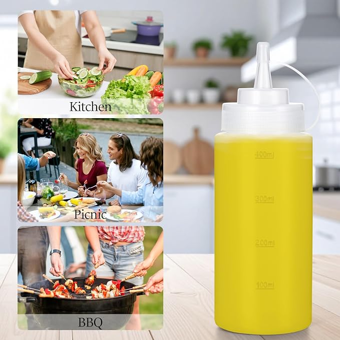 Condiment Squeeze Bottles Ketchup Dispenser, 6 Pack 16oz Squeeze Bottles - Image 6