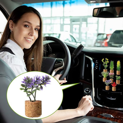 8 Pieces Artificial Plant Air Vent Clips Succulents - Image 7