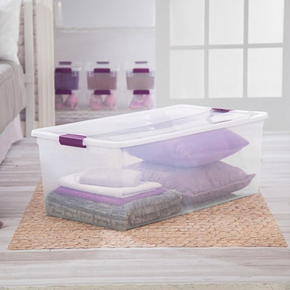 Sterilite 8-Pack 110 Quart ClearView Latch Box, Stackable Organizer Bins - Image 6