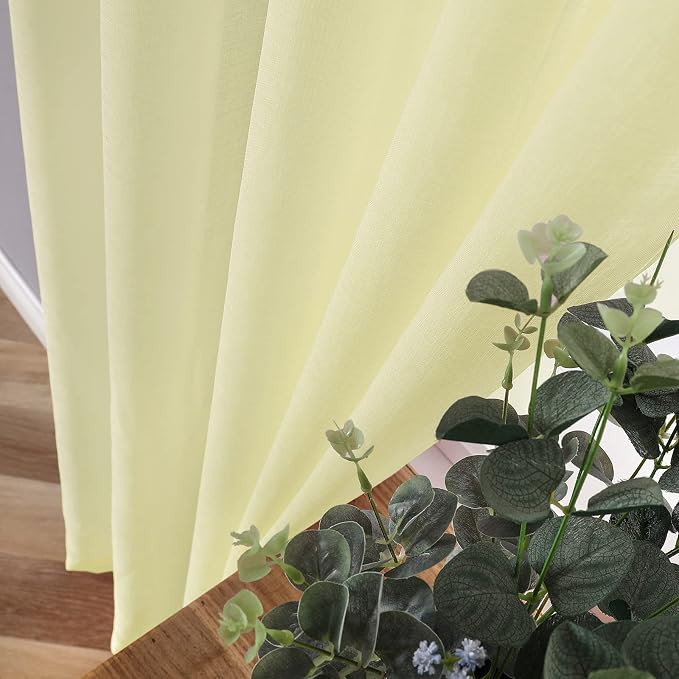 Tollpiz Sheer Curtains Linen Textured Living Room Curtain Sheers Light - Image 3