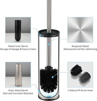 Toilet Brush and Holder Set Premium Material Toilet Bowl Cleaner Free Standing - Image 7