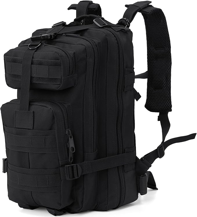 Small Military Tactical Backpack, 30L Tactical Assault Bag for Men, Army Assault Rucksack GYM Hiking Backpack Bug Out Bag Black