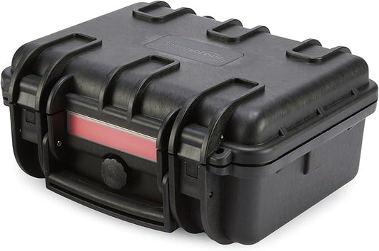 Amazon Basics Hard Camera Case, Small, Black, Solid, 12"L x 11"W x 6"H