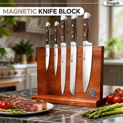 Knife Set with Block, Magnetic Knife Block Set with Knives - Image 3