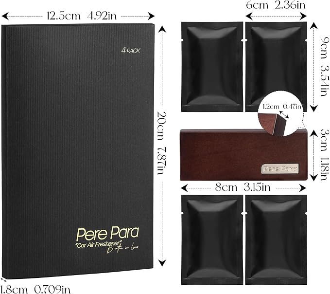 4 Refreshing Scent Bags Wood Car Air Freshener Vent Clip- Natural Scent Diffuser - Image 6