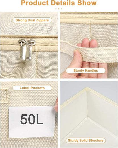 punemi Underbed Storage, 3 Pack Clothing Storage Bags W/Sturdy Handles - Image 6