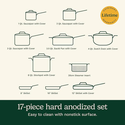 Cuisinart 17-Piece Pots and Pans Set, Non Stick Hard Anodized Cookware Set - Image 5