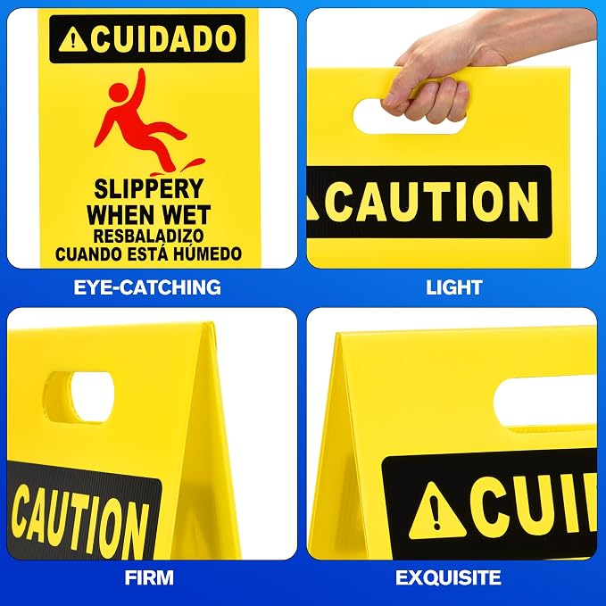MATTHEW CLEANING 19'' Industrial Wet Floor Sign 6 Pack 2-Sided Durable - Image 3